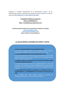 D A Mundial De La Salud Mental Materna Red El Hueco De Mi Vientre